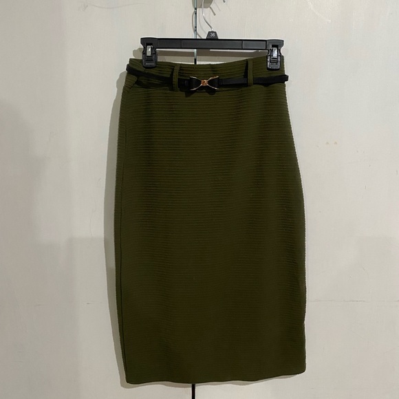 Chances R Skirts Cute Green Skirt With Belt Fits Like Medium Poshmark